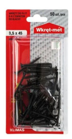 Wkręty do płyt kartonowo-gipsowych do metalu 4,2 x 90mm Blister 25szt.