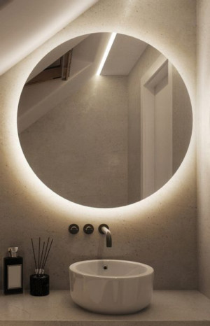 Lustro okrągłe koło podświetlane LED! 60 cm RIAU