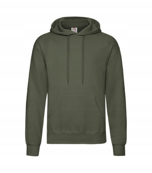 Gruba Bluza męska z kapturem kieszeniami OLIVE S