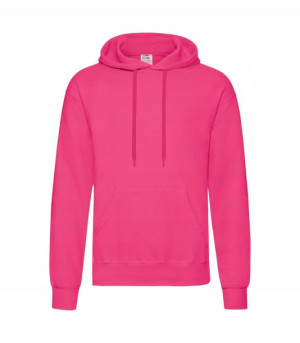 Gruba Bluza z kapturem i kieszeniami FUCHSIA L