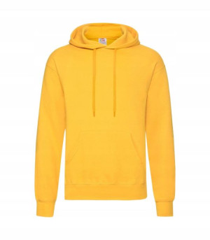 Gruba Bluza męska z kapturem kieszeniami YELLOW S
