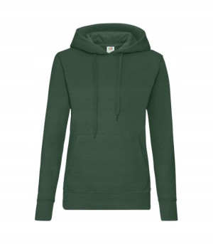 Gruba Bluza z kapturem kieszeniami BOTTLE GREEN S