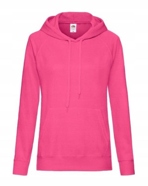 Lekka Bluza z kapturem i kieszeniami FUCHSIA r S