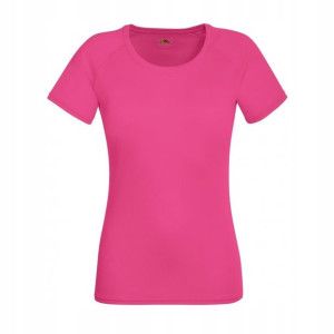 Koszulka sportowa poliestrowa trening FUCHSIA r L
