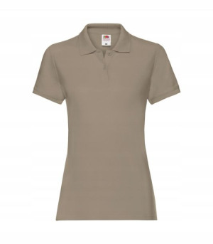 Dopasowana Damska koszulka Polo Fruit KHAKI r XL