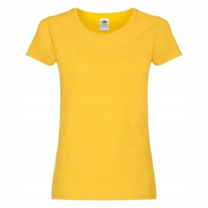 T-shirt Koszulka damska Fruit of the loom Żółta XS