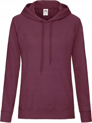 Bluza damska z kapturem lekka Fruit BURGUNDY XXL