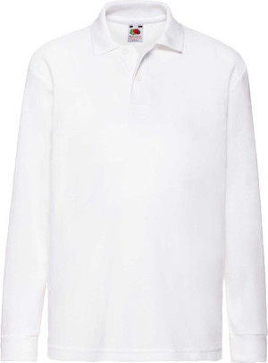 Koszulka Polo dziecięca z długim rękawem WHITE 104