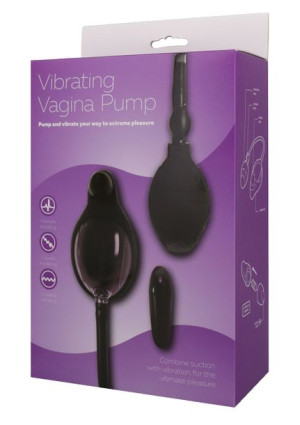 VIBRATING VAGINA PUMP - Czarna Pompka do waginy z wibracjami