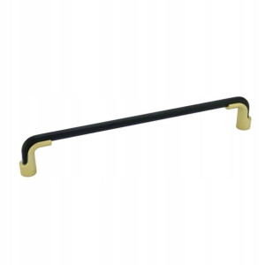 Uchwyt meblowy HERMES C-6519 czarny + złoty 320 mm