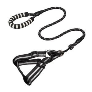 Bezuciskowe szelki ze smyczą dla psa 125cm Odblaskowa, rozmiar L klatka 45-