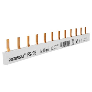 Szyna łączeniowa sztyftowa PS/SB obustronnie izolowana 1-fazowa 12P 10mm2
