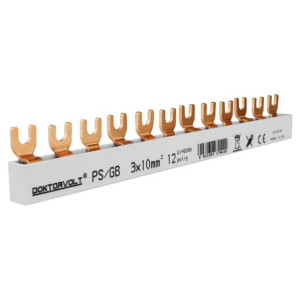 Szyna łączeniowa grzebien PS/GB obustronnie izolowana 3-fazowa 12P 10mm2