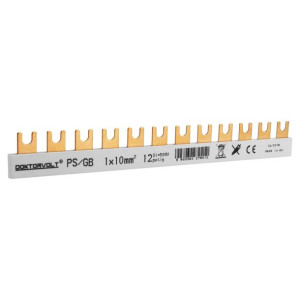 Szyna łączeniowa grzebien PS/GB obustronnie izolowana 1-fazowa 12P 10mm2