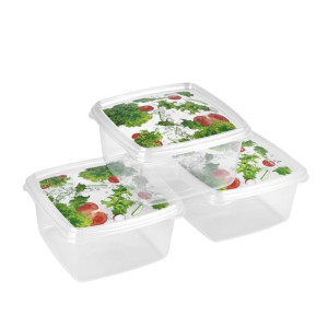 Komplet 3 pojemników na żywność Hega Life 1,3 l