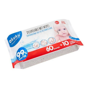 Akuku A0031 chusteczki nawilżane wodą 70szt.
