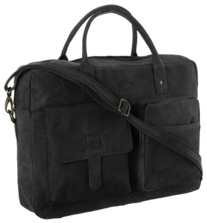 Elegancka torba laptopowa ze skóry naturalnej z kieszeniami