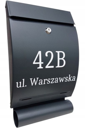 Skrzynka Na Listy Pocztowa + Numer Domu, Napis