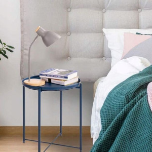 Stolik metalowy w stylu Loft - ciemnoniebieski