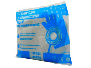Rękawiczki foliowe zrywki HDPE do żywności uniwersalne 100szt - BONS