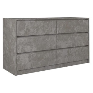 Komoda Szafka 6 Szuflad 140cm Beton Karo