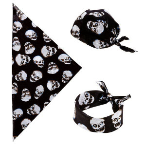 Bandana Piracka Pirata Piratki Czarna Czaszki
