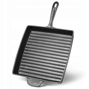 Patelnia Grillowa Żeliwna 28x28cm. Fissman Dania