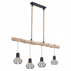 GLOBO Żyrandol 54017-4HH PRISKA Industrial drewno