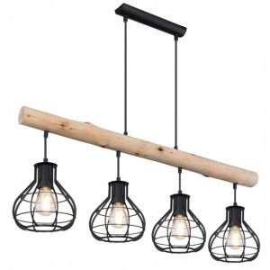 GLOBO Żyrandol 15388-4H CLASTRA Industrial drewno