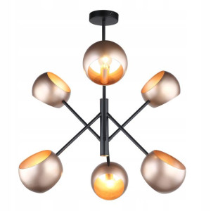 Italux żyrandol Cavazza MDM-3690/6 BK+GD Design