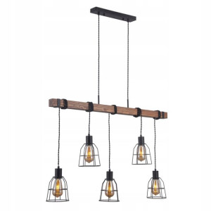 Italux Żyrandol Reda PND-4793-5-L Loft Drewno