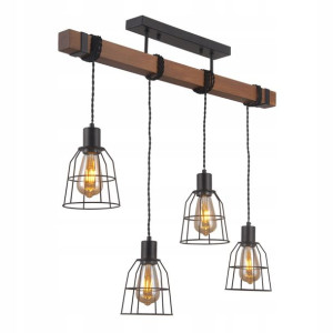 Italux Żyrandol Reda PND-4793-4-L Loft Drewno