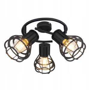 GLOBO Czarny Plafon 15388-3 CLASTRA Industrialny