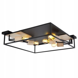 Nowoczesny Plafon 15477D2 HAGAR GLOBO drewno
