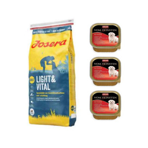 Pakiet Josera Light & Vital Niskokaloryczna 15 kg + 3 szalki Animonda Vom F