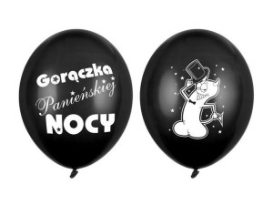 Balony Gorączka Panieńskiej Nocy czarne 30cm 50 sztuk SB14P-241-010-50x