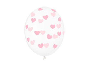 Balony w różowe serduszka 30cm 50 sztuk SB14C-228-099P-50x