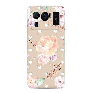 Casegadget Etui Nadruk Białe Serca I Róże Xiaomi Mi 11 Ultra