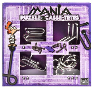 Łamigłówki Metalowe 4 Szt Puzzle Mania Fiolet G3