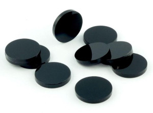 Znaczniki Akryl Czarne Okrągłe 22x3mm 10szt