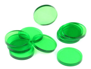 Znaczniki Akryl Zielone Okrągłe 22x3mm 10szt