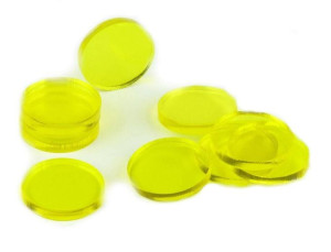 Znaczniki Akryl Żółte Okrągłe 22x3mm 10szt