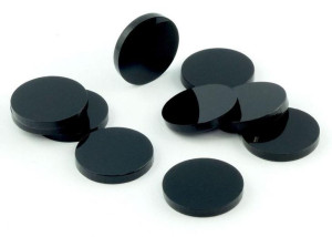 Znaczniki Akryl Czarne Okrągłe 15x3mm 10szt