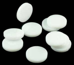 Znaczniki Akryl Białe Okrągłe 15x3mm 10szt