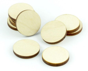 Znaczniki Drewniane Naturalne Okrągłe 22x3mm 10szt