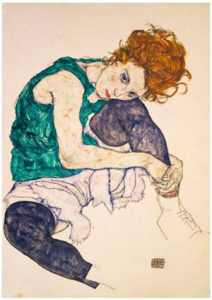 Puzzle 1000 Siedząca Kobieta, Egon Schiele, 1917