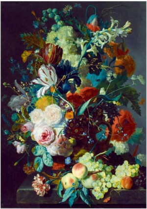 Puzzle 1000 Martwa Natura Z Kwiatami I Owocami