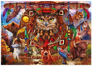 Puzzle 1000 Totem Pełen Zwierząt Ciro Marchetti