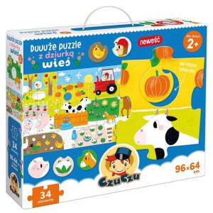 Duże Puzzle Z Dziurką Wieś 2+
