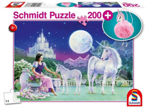 Puzzle 200 Jednorożec + Pluszowy Brelok G3